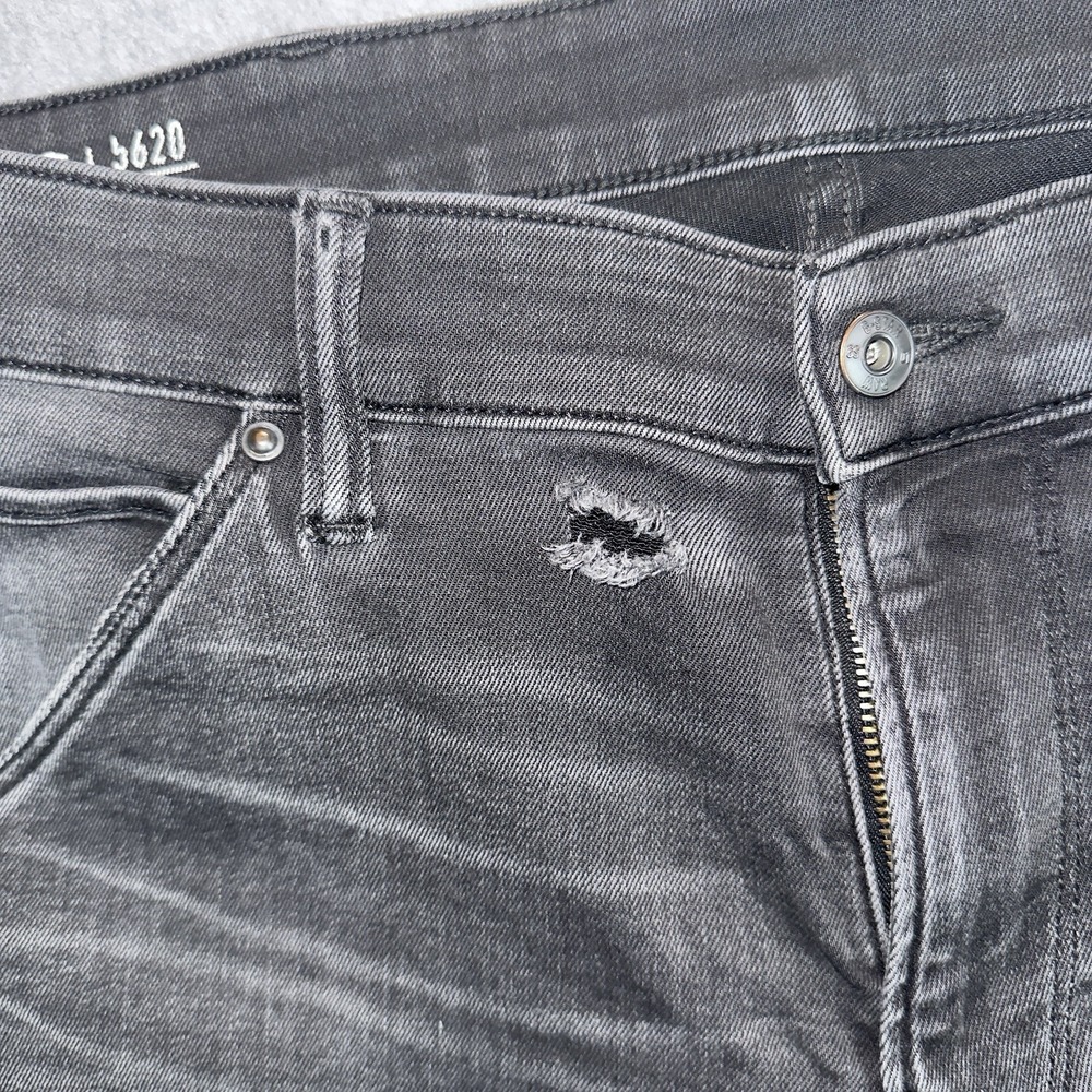 G-Star Raw 5620 3D Skinny‎ Jeans Mens 36x32 Black Distressed Stretch Rocker Moto - Picture 8 of 16